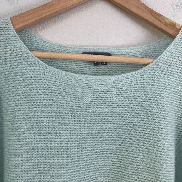 Vince Womens XS Mint Green 100% Cashmere Ribbed Crew Neck Sweater Dolman Sleeve - Picture 7 of 10